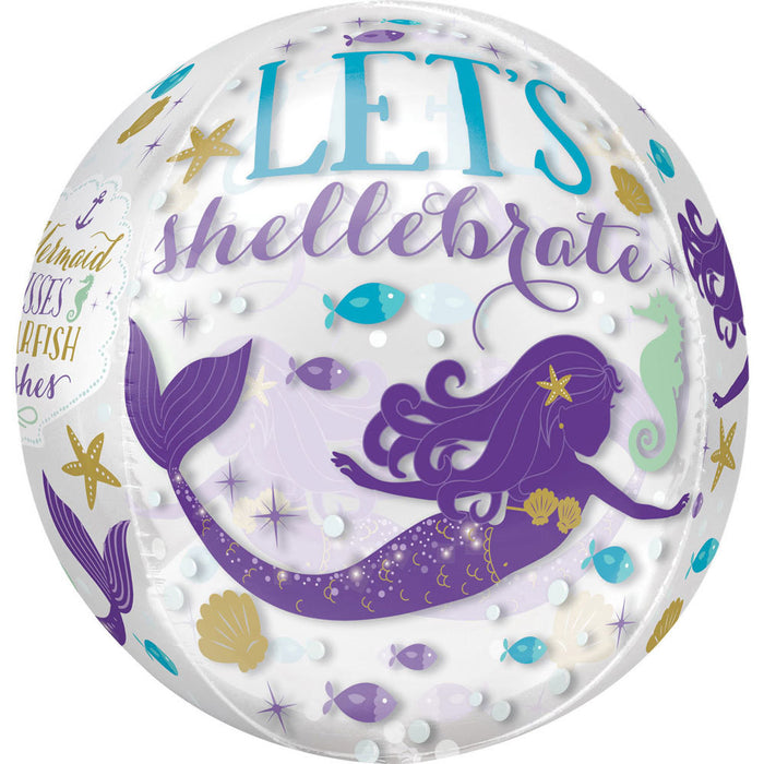 Amscan "Mermaid Wishes" Meerjungfrau Folienballon Orbz 38 x 40 cm - 3786501 | Kinder Geburtstag Part
