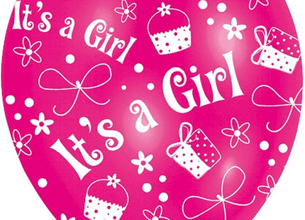 "It´s a Girl" Latex Luftballons 27,5 cm Dekoration Babyparty Geburt - 6 Stück Pink Latexballons