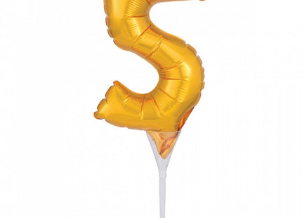 Folienballon Tortendeko Gold - Zahl 5