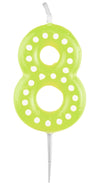 Zahlenkerze mit Punkten 6,5cm | Gr ün # 8