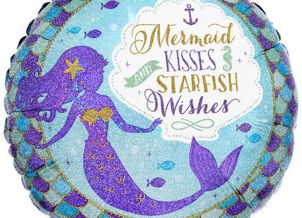 ABC18 Folienballon "Mermaid Wishes" Meerjungfrau Rund | Ø 45 cm