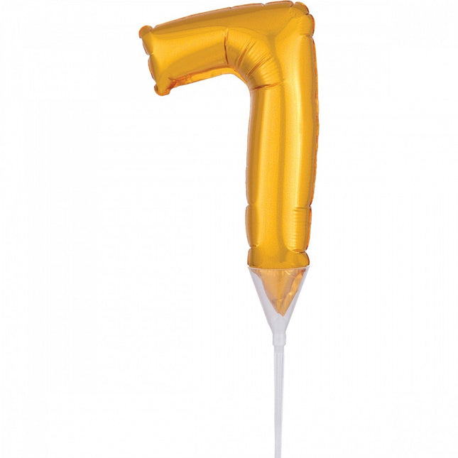 Folienballon Tortendeko Gold - Zahl 7