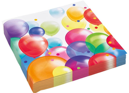 "Balloons" Luftballon Konfetti Motiv Partygeschirr - 20 Servietten 33 x 33 cm