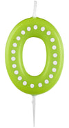 Zahlenkerze mit Punkten 6,5cm | Gr ün # 0