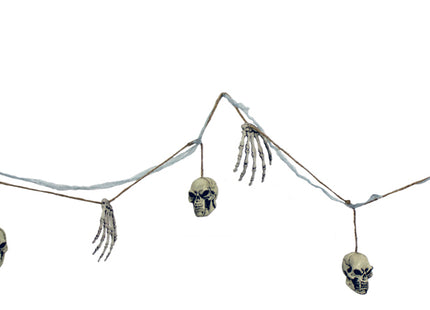 XXL Knochen und Totenkopf Girlande - 180 cm | Gruselige Party Halloween Dekoration