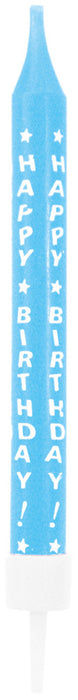 10 Spiralkerzen "Happy Birthday" - Blau - 6,3 cm