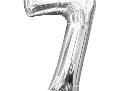 Mini Zahlen Folienballon 35 cm - Silber Zahl 7