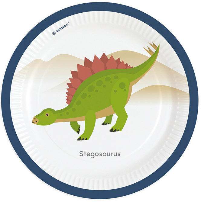 Pappteller "Happy Dinosaurier" | Ø23cm/8Stk.