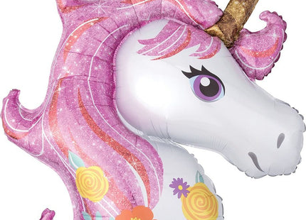 "Magical Unicorn" XL SuperShape Folienballon Einhorn - 83 x 73 cm