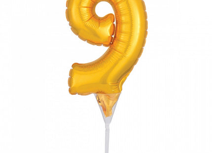 Folienballon Tortendeko Gold - Zahl 9