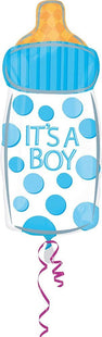 Folienballon Shape Babyfläschchen "It´s a boy" - 25 x 58 cm