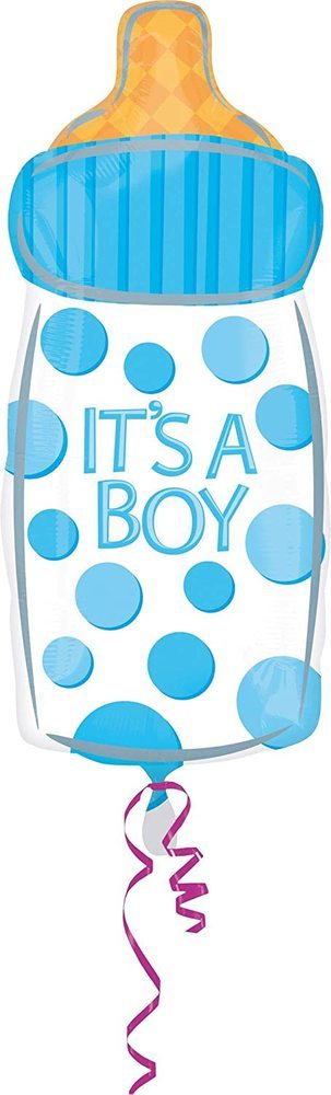 Folienballon Shape Babyfläschchen "It´s a boy" - 25 x 58 cm
