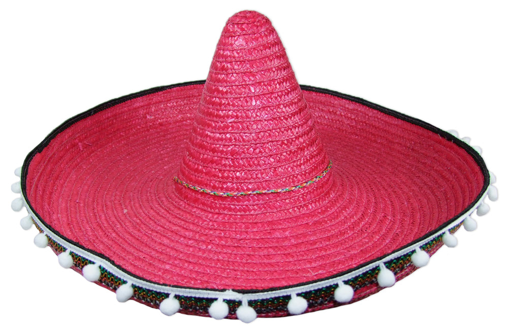 Mexikaner Sombrero mit Troddeln - 60 cm Durchmesser | Rot