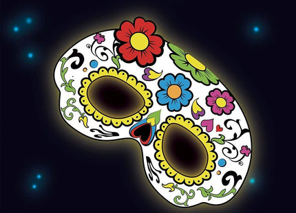 "Day of the Dead" Knicklicht Maske -  Weiß