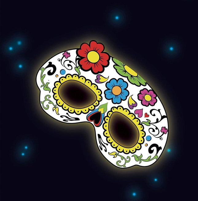 "Day of the Dead" Knicklicht Maske -  Weiß