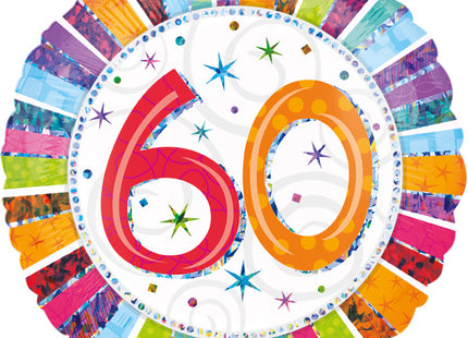 ABC18 Folienballon "60" Radiant Birthday Bunt | Ø45 cm