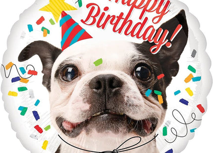 ABC18 "Happy Birthday - Hund" Runder Folienballon - 43 cm